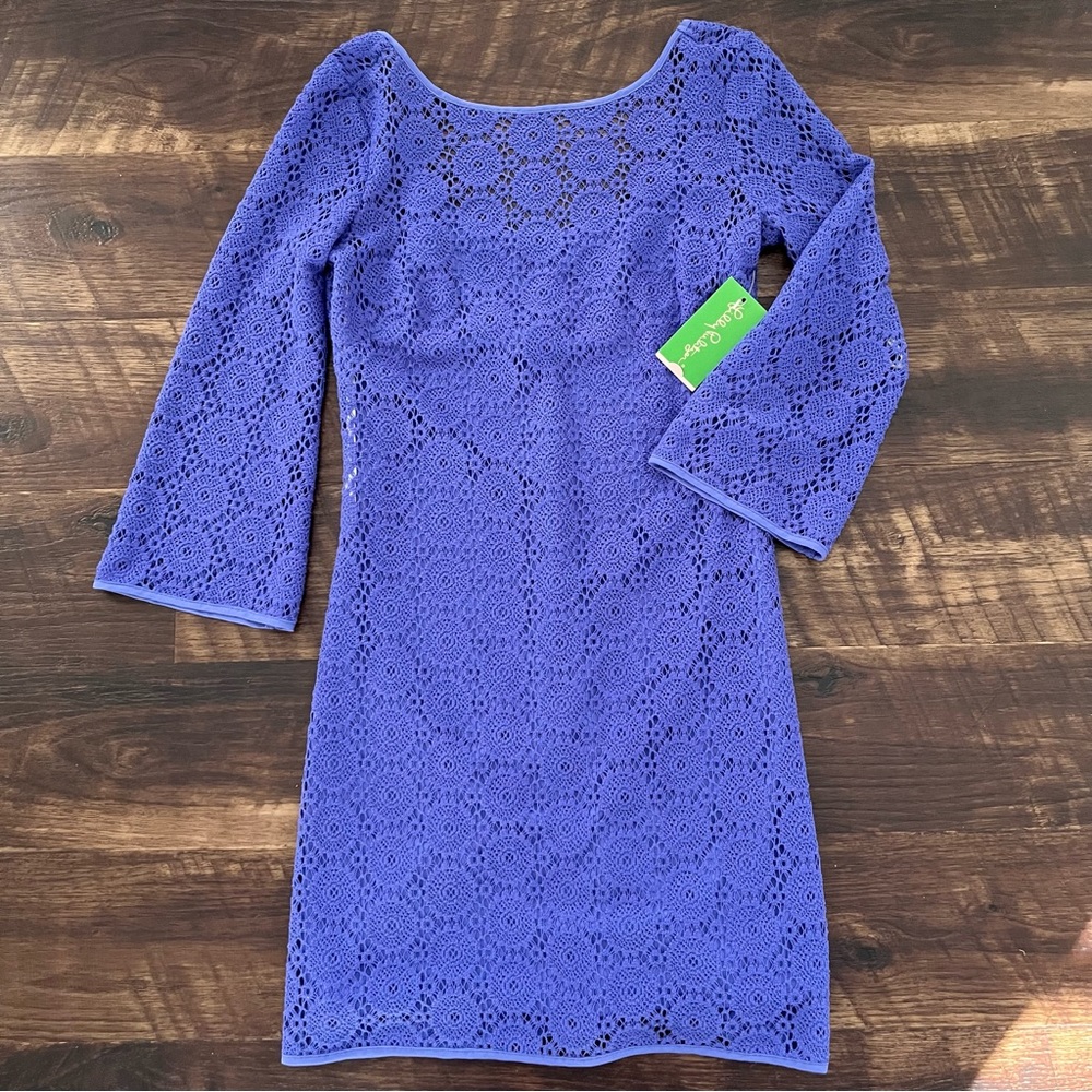 SOLD NWT New with tags Lilly Pulitzer Topanga shift dress in breakers lace blue - Picture 1 of 11